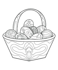 Easter Basket Coloring Page