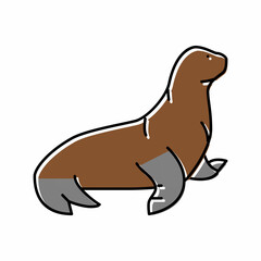 sea lion color icon vector illustration