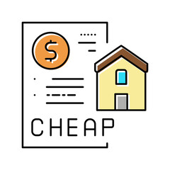 cheap house construction color icon vector illustration