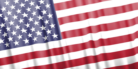 Naklejka premium Wavy vector flag of United States