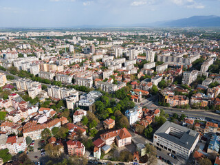 Obraz premium Aerial view of City of Plovdiv, Bulgaria