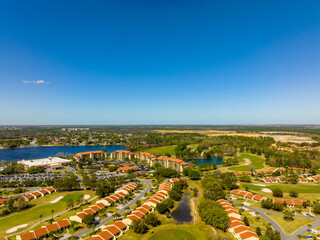 Kissimmee, FL, USA - February 20, 2022: Aerial photo of Orange lake resort