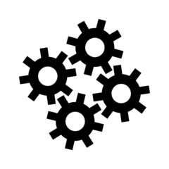 A set of gears. Overlapping gears. Vectors.