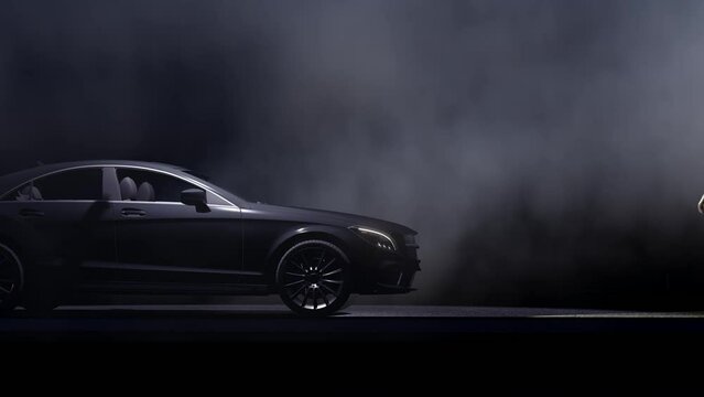 Foggy Luxury Car and Horse
. High Quality Animation

