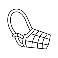 dog muzzle line icon vector black illustration