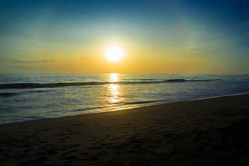 Beautiful sunset over the sea with colorful sky