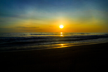 Beautiful sunset over the sea with colorful sky