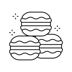 macaroons cookies line icon vector illustration