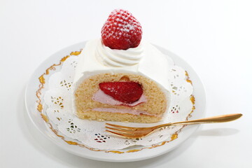 あまおう苺のロールケーキ