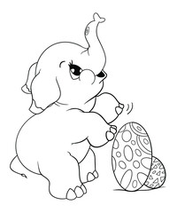 Easter Elephant Coloring Page