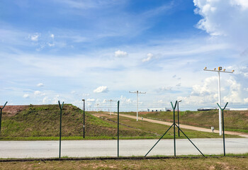 Airplane Landing lamp area Sepang, Malaysia - Febuary 18 2022