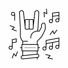 rock music concert line icon vector illustration