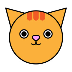 Cat muzzle in flat style. Silhouette illustration. Vector illustration. stock image.