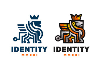 Logo Electric Lion Vector Illustration Template Good for Any Industry