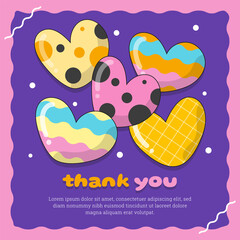 Hand drawn thank you card template