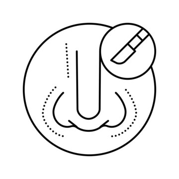 recommend clip art: rhinoplasty surgery line icon vector illustration