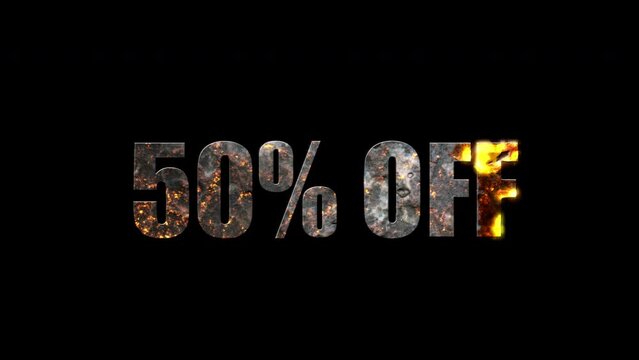 50% OFF Word Hot Burning on Fire Flames Sparks And Smoke Animation