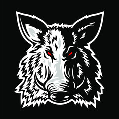 Naklejka premium wild boar head Logo Vector Template, Design element for logo, poster, card, banner, emblem, t shirt. Vector illustration