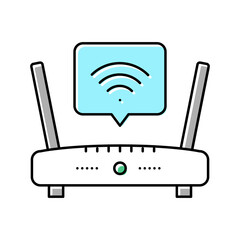 wifi internet in motel color icon vector illustration