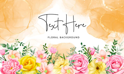 Beautiful hand drawn floral watercolor background