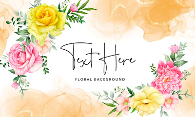 Beautiful hand drawn floral watercolor background