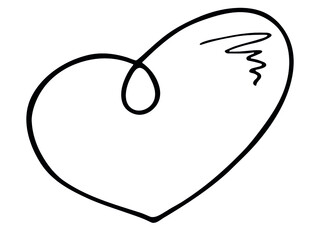Simple hand drawn heart illustration isolated on a white background. Cute valentine's day heart doodle.