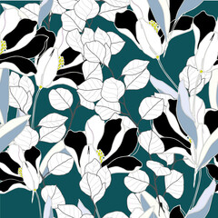 Beautiful seamless pattern with floral background.
