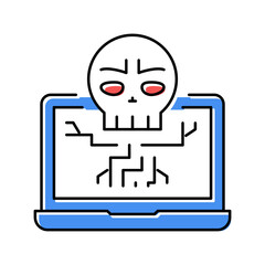 computer death programm color icon vector illustration
