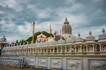 Fototapeta na wymiar Sri Maha Bhairavar Rudra Aalayam is an Indian famous temple at Tiruvadisoolam, Chengalpattu, Tamilnadu, South India. The Famous Hindu God Temple, Indias Best Tourism Place.