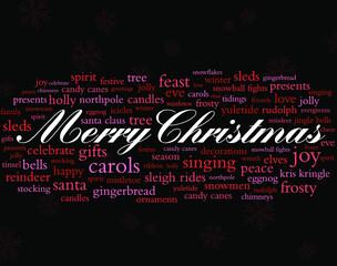 merry christmas lettering and words