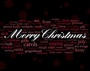 merry christmas lettering and words