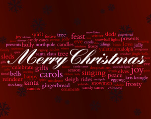 merry christmas lettering and words