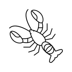 lobster seafood line icon vector illustration