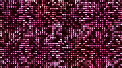 Abstract Artistic Red Pink Shiny Random Transparency Heart Shape Grid screen Light Background Design