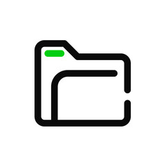 Simple minimalistic line art folder icon. Pixel perfect, editable stroke