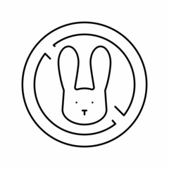 stop kill rabbits line icon vector illustration
