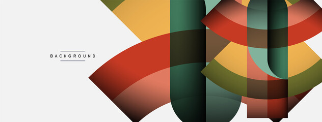 Obraz premium Trendy shapes, color minimal design composition, lines and shadows for wallpaper banner background or landing page