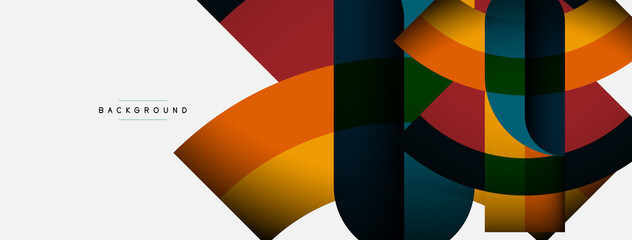 Obraz premium Trendy shapes, color minimal design composition, lines and shadows for wallpaper banner background or landing page