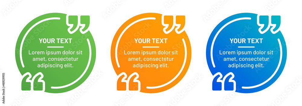Poster quote frames blank templates set. your text quote boxes in graphic design.