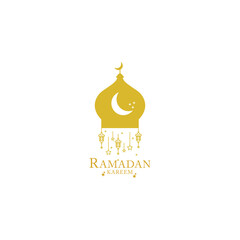 Ramadan. Muslim holiday lettering logo design. Ramadan Kareem holiday calligraphy design
