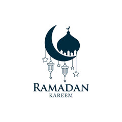 Ramadan. Muslim holiday lettering logo design. Ramadan Kareem holiday calligraphy design