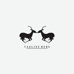 Simple deer logo. Vector illustration template design