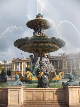 "Fontaine des Mers" fountain of the sea, built in 1840, King & Venuses of the sea, Paris