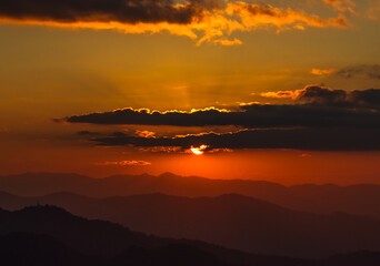 sunset in the mountains