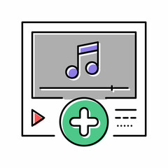 music content ugc color icon vector illustration