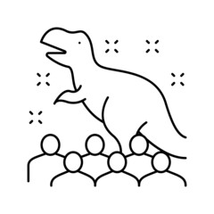dinosaur kids party line icon vector illustration