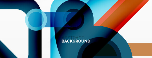 Geometric primitives. Lines, circles abstract background