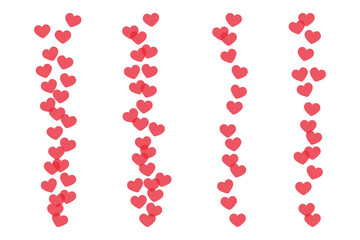 Likes flying up for stories and live streams. Like icons for social media ui. Vector illlustration isolated in white background