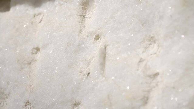 Macro Shot Of Rough Surface Of White Makrana Marble Stone.