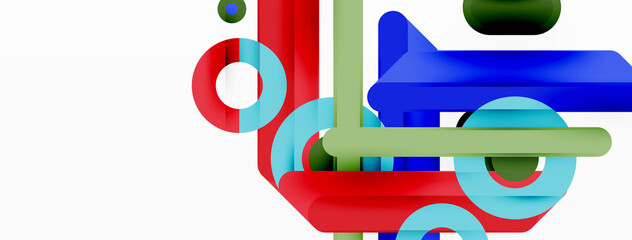 Lines geometric background. Stripes and rings composition business template for wallpaper, banner, background or landing